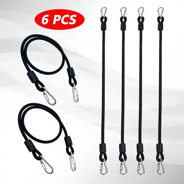 Alt view image 3 of 7 - 6 PCS Stepper Resistance Bands 30 inch Multi-Functional Pulling Rope Fitness Resistance Belt Double Headed Metal Buckle,Suitable for Fitness Rally Training.-Black