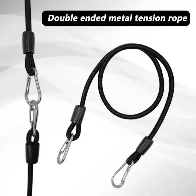 Alt view image 4 of 7 - 6 PCS Stepper Resistance Bands 30 inch Multi-Functional Pulling Rope Fitness Resistance Belt Double Headed Metal Buckle,Suitable for Fitness Rally Training.-Black