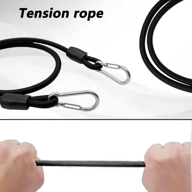 Alt view image 5 of 7 - 6 PCS Stepper Resistance Bands 30 inch Multi-Functional Pulling Rope Fitness Resistance Belt Double Headed Metal Buckle,Suitable for Fitness Rally Training.-Black