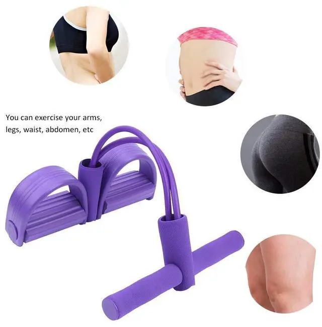 Alt view image 5 of 7 - Fitness Pull Rope with 2 Tube Foot Pedal, Elastic Leg Puller For SitUp Abdominal Exercise and Training Equipment