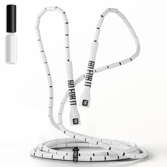 Main image of Custom-Fit Beaded Jump Rope Adjustable Length for Kids & Adults, Men & Women Durable Fitness Rope for Gym & Home