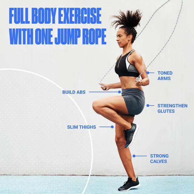 Alt view image 3 of 6 - Custom-Fit Beaded Jump Rope Adjustable Length for Kids & Adults, Men & Women Durable Fitness Rope for Gym & Home