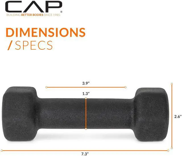 Alt view image 4 of 7 - Barbell 5 LB Neoprene Dumbbell Hand Weights - Pair | Black