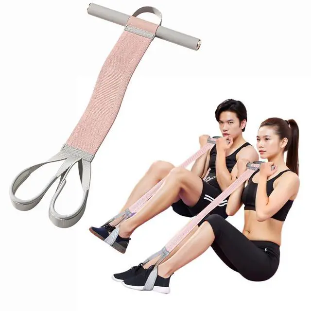 Main image of 2025 New Yoga Pedal Resistance Fabric Band with Handles Anti-Broken Elastic Sit Up Pull Rope for Strength Training 120lb Full-Body Excercise Band Portable Unisex Resistance Exercise Bands (Pink)