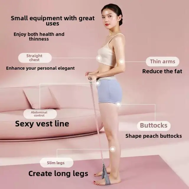 Alt view image 3 of 7 - 2025 New Yoga Pedal Resistance Fabric Band with Handles Anti-Broken Elastic Sit Up Pull Rope for Strength Training 120lb Full-Body Excercise Band Portable Unisex Resistance Exercise Bands (Pink)