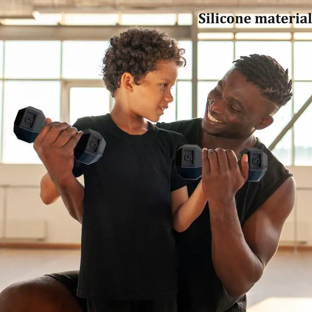 Alt view image 3 of 6 - Dumbbell 2 Pcs Dumbbells for Baby Mini 1.8x4.7 In Silicone Hand Weight Lifting Set for Fitness Exercise Funny Sport Toys for Toddlers (Black)