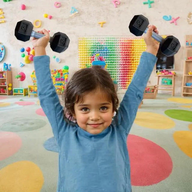 Alt view image 6 of 6 - Dumbbell 2 Pcs Dumbbells for Baby Mini 1.8x4.7 In Silicone Hand Weight Lifting Set for Fitness Exercise Funny Sport Toys for Toddlers (Black)