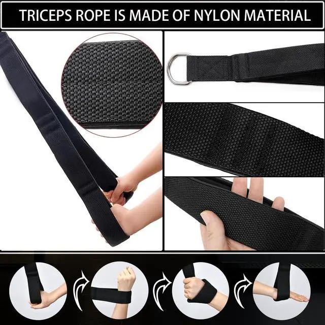 Alt view image 7 of 7 - Tricep Rope, tricep Pull Down Attachment with Carry Bag, tricep Rope Cable Attachment for Pull Downs, Strength Training, arm Training, Facepulls and Perfect for Professional Gym