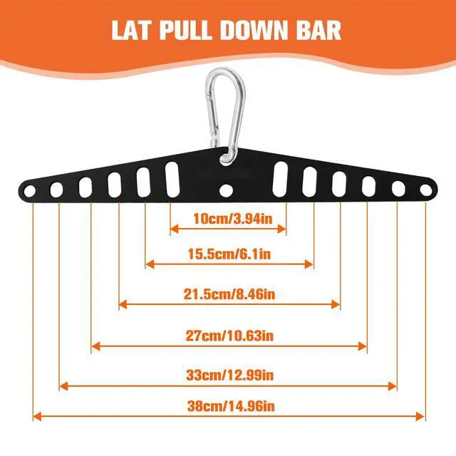 Alt view image 4 of 7 - Multi-Grip LAT Pull Down Bar for Home Gym Fitness, Spreader Plate LAT Pulldown Attachments for Pulley System Cable Machine, Double to Single Cable Attachment Exercise Handle (Black, Minimum Size)