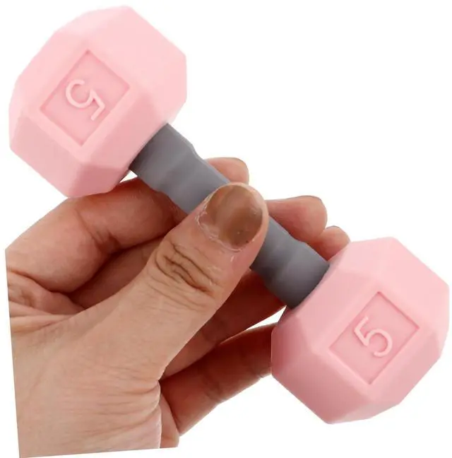 Alt view image 3 of 7 - Mini Dumbbells for Kids 2pcs Silicone Hand Weights, 0.4lb Pink Toddler Exercise Toys, Home Gym Equipment, 4.52 * 1.69 * 1.49inch, for Children, Kindergarten Sports