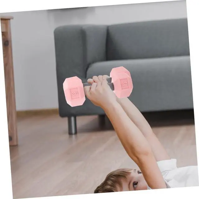 Alt view image 4 of 7 - Mini Dumbbells for Kids 2pcs Silicone Hand Weights, 0.4lb Pink Toddler Exercise Toys, Home Gym Equipment, 4.52 * 1.69 * 1.49inch, for Children, Kindergarten Sports