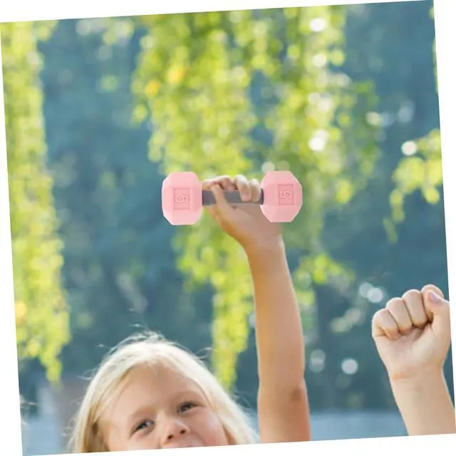 Alt view image 6 of 7 - Mini Dumbbells for Kids 2pcs Silicone Hand Weights, 0.4lb Pink Toddler Exercise Toys, Home Gym Equipment, 4.52 * 1.69 * 1.49inch, for Children, Kindergarten Sports