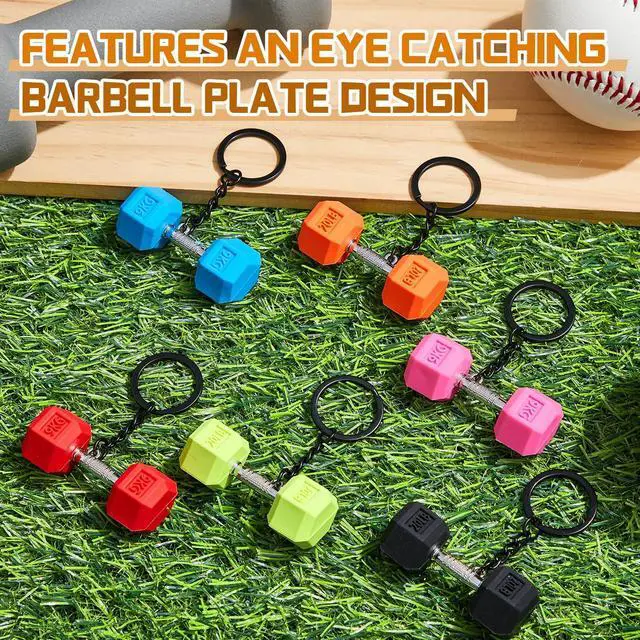 Alt view image 6 of 7 - 6 Pcs Mini Dumbbell Keychain Gym Keychain Cool Gifts for Gym Rats Colorful Backpack Charm for Women Men Bag Purse Accessories Workout Fitness Enthusiast Lovers Birthday Gifts