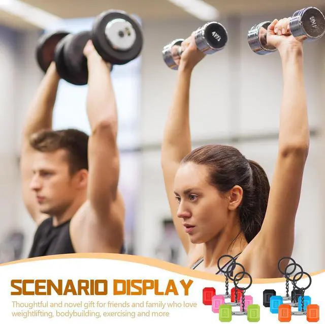 Alt view image 7 of 7 - 6 Pcs Mini Dumbbell Keychain Gym Keychain Cool Gifts for Gym Rats Colorful Backpack Charm for Women Men Bag Purse Accessories Workout Fitness Enthusiast Lovers Birthday Gifts