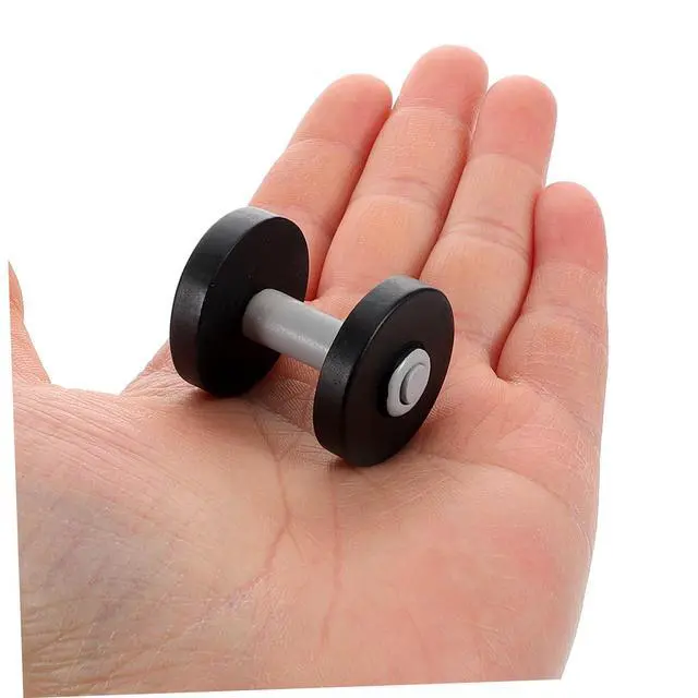 Alt view image 4 of 7 - 2pcs Miniature Dumbbell Model for Dollhouse Micro Landscape Realistic Detailed Mini Workout Equipment Tiny Fitness Props for Miniature Decoration and Display