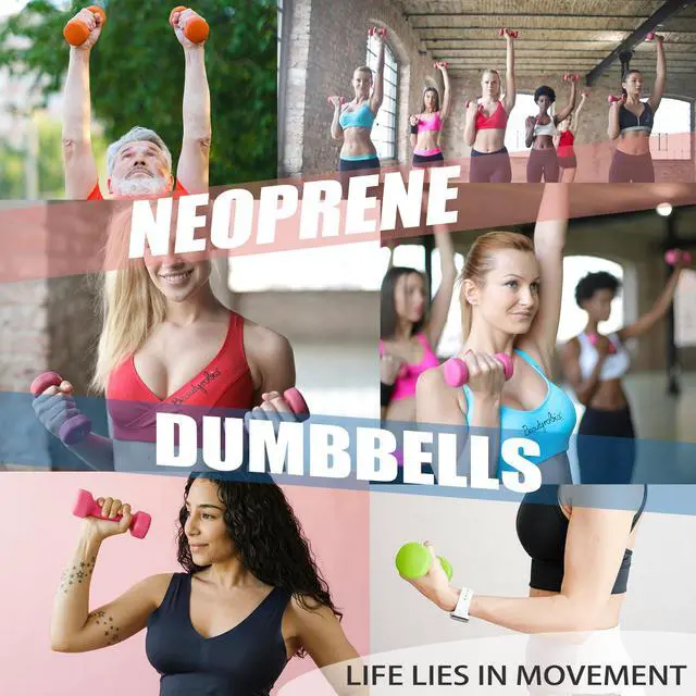 Alt view image 7 of 7 - Home Gym Equipment Workouts Strength Training Weight Loss Pilates Weights Yoga Sets Free Weights for Women, Men, Seniors and Youth, 1LB Gray, Pair