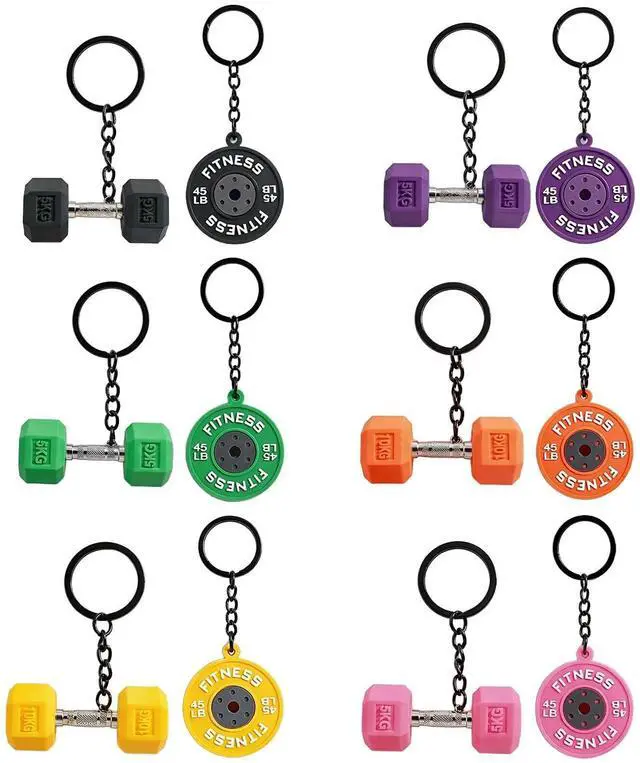 Main image of Cute Mini Gym Keychain Set - 12 Pcs Dumbbell Weights Keychains, Funny Fitness Gifts for Women and Men, Tote Bag Backpack Purse Key Chains Charms, Workout Accessories Gift for Gym Lovers