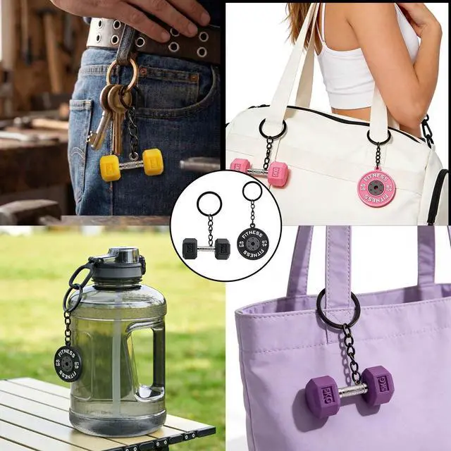 Alt view image 4 of 7 - Cute Mini Gym Keychain Set - 12 Pcs Dumbbell Weights Keychains, Funny Fitness Gifts for Women and Men, Tote Bag Backpack Purse Key Chains Charms, Workout Accessories Gift for Gym Lovers