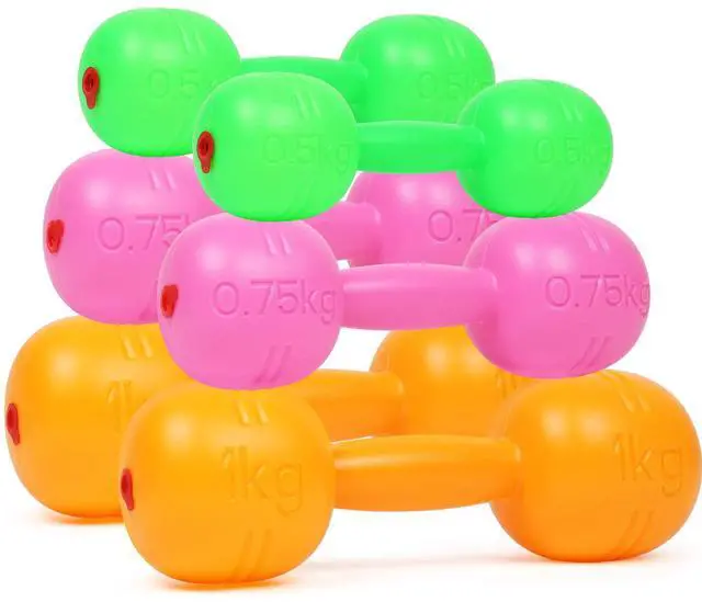 Main image of Kids Plastic Weight Set Dumbbells Set for toddlers | Barbell Fitness Exercise Equipment for Home Gym Workout (Set of 6 pcs)