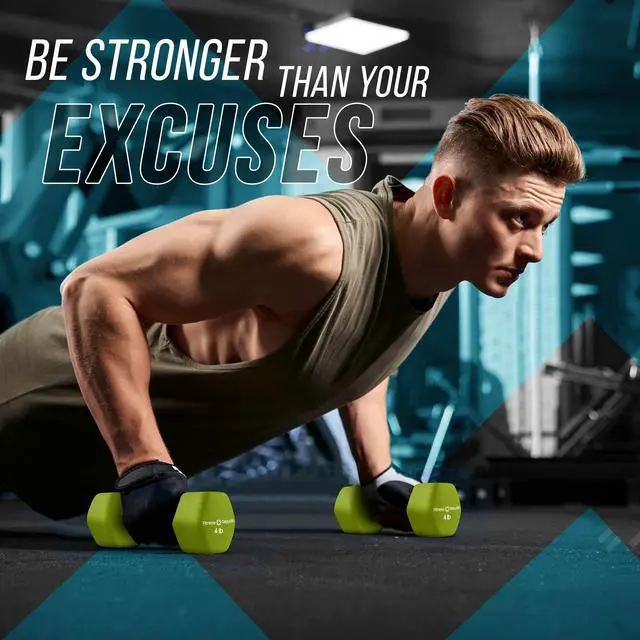 Alt view image 7 of 7 - 4LB Neoprene Workout Dumbbells Set of 2 - Non Slip, Anti Roll Exercise & Fitness Dumbbells - Hex Shaped Hand weights for Men & Women - Ideal for Home and Gyms training
