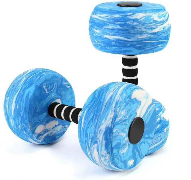 Main image of Aquatic Exercise Dumbbells, 2PCS Water Weights for Pool Exercise, Water Aerobics Equipment High-Density EVA-Foam Pool Weights Dumbbells for Weight Loss, Pool Fitness, Water Exercise (Blue)