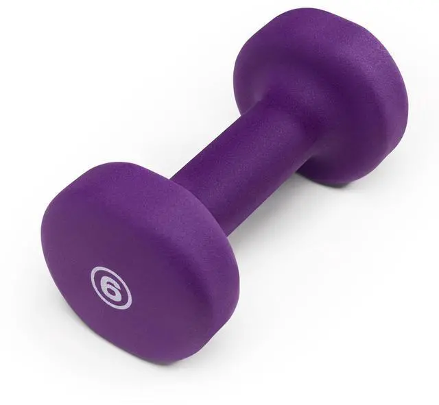 Main image of Neoprene Dumbbell, Single Piece, 6-lb, Eggplant
