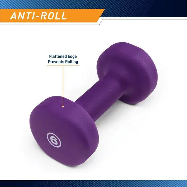 Alt view image 3 of 5 - Neoprene Dumbbell, Single Piece, 6-lb, Eggplant