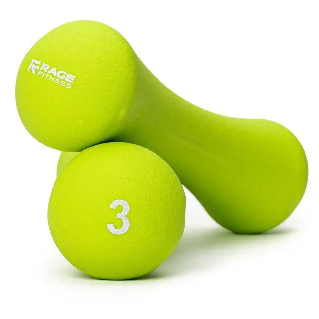 Main image of Hand Weights, PVC Coated Steel, Texturized Rubber, Anti-Slip Grip - Dumbbell Set of 2 (3 lb), Home Gym Strength Training Free Weights For Men, Women of All Ages