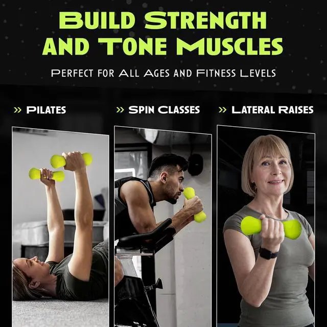 Alt view image 4 of 7 - Hand Weights, PVC Coated Steel, Texturized Rubber, Anti-Slip Grip - Dumbbell Set of 2 (3 lb), Home Gym Strength Training Free Weights For Men, Women of All Ages