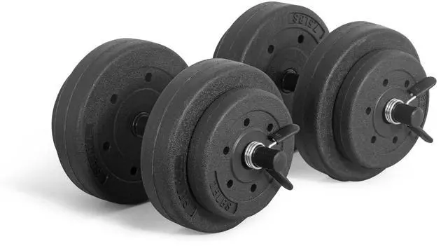 Main image of 40-Pound Adjustable Cement Dumbbell Set Versatile Weights for Home Gym Excellence
