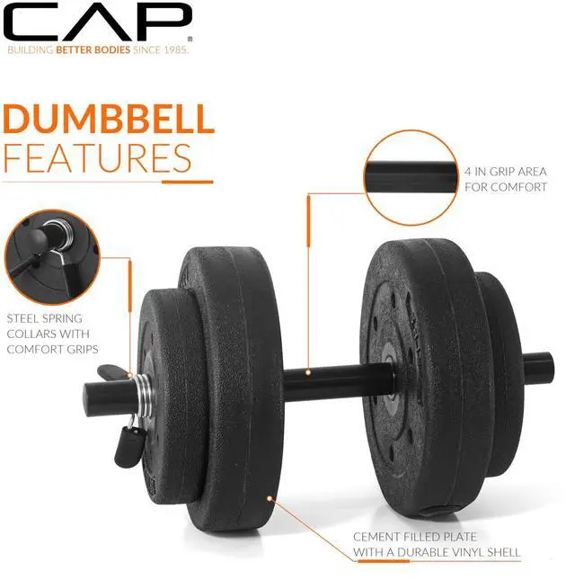 Alt view image 3 of 7 - 40-Pound Adjustable Cement Dumbbell Set Versatile Weights for Home Gym Excellence