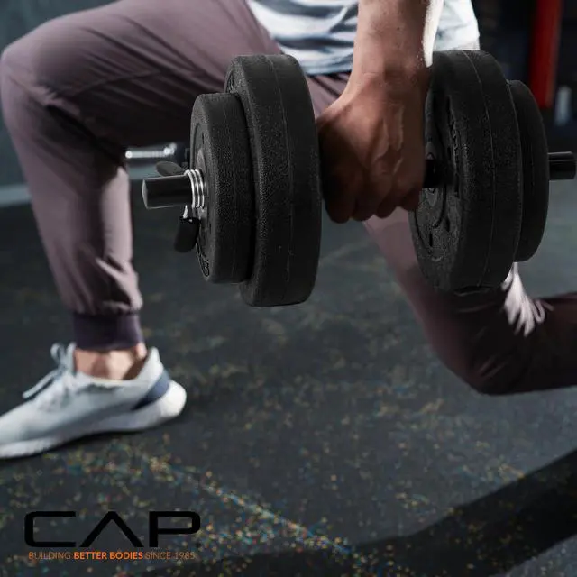 Alt view image 6 of 7 - 40-Pound Adjustable Cement Dumbbell Set Versatile Weights for Home Gym Excellence