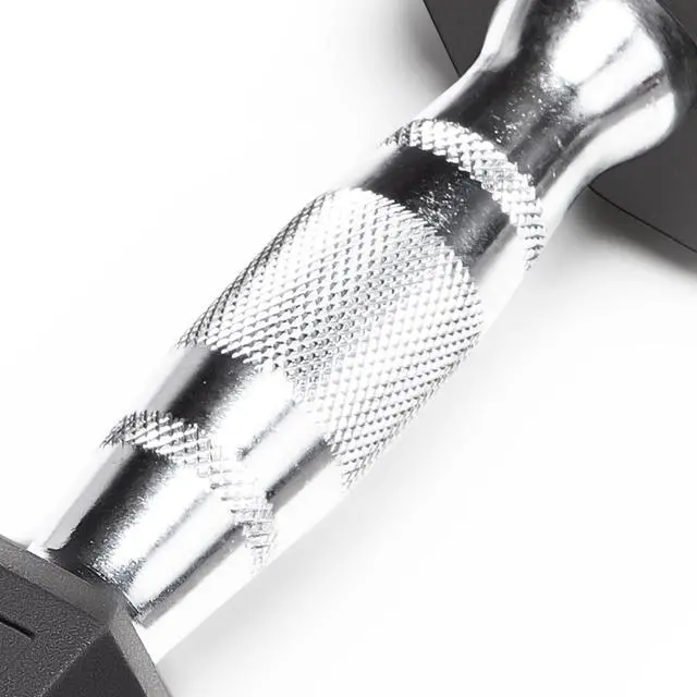 Alt view image 6 of 7 - Classic Rubber Hex Dumbbell with Knurled Grip for Strength Training and Bodybuilding 10-lbs Single Dumbbell IBRH-010