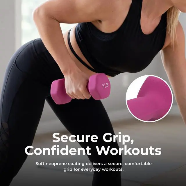 Alt view image 2 of 7 - Neoprene Dumbbell - 5 Lbs - Pair
