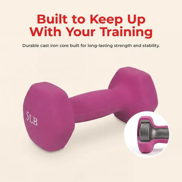 Alt view image 3 of 7 - Neoprene Dumbbell - 5 Lbs - Pair