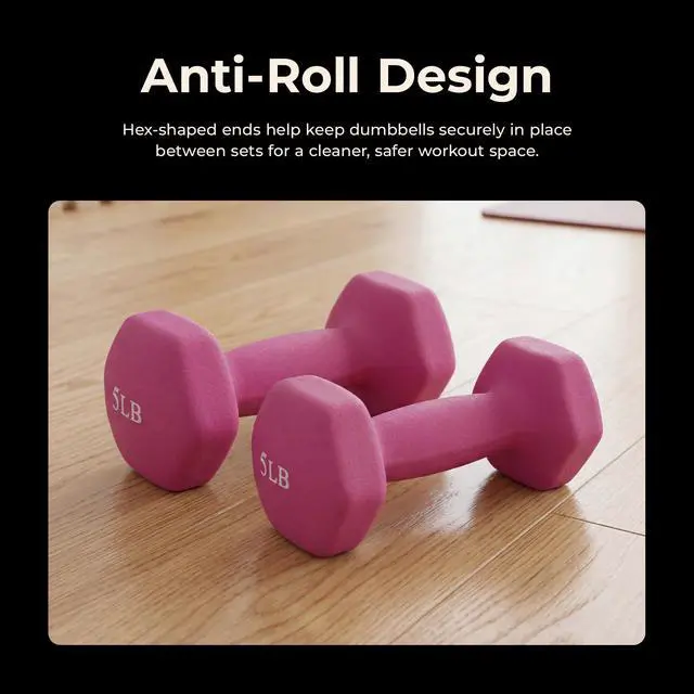 Alt view image 4 of 7 - Neoprene Dumbbell - 5 Lbs - Pair