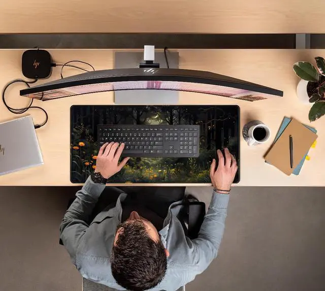 Alt view image 7 of 7 - Dark Forest Desk Mat Mouse pad, Green Nature Deskmat XXL Large Extended Aesthetic Plant Mousepad Gaming Desk Pad, Big Laptop Computer Keyboard and Mouse Mat for Women Office Desk Decor 31.5x15.7 in