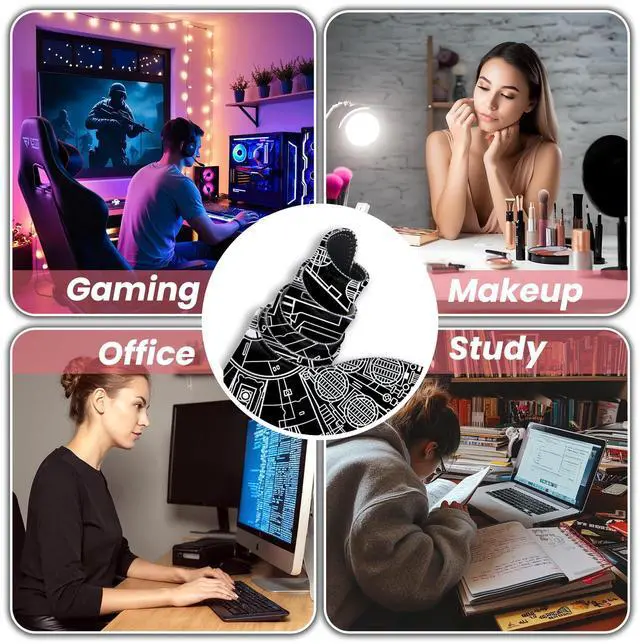 Alt view image 7 of 7 - Large Gaming Mouse Pad, Desk Mat Extended XXL Keyboard Desk Pad with Non-Slip Base, 31.5x11.8 inch Black Gamer Mousepad for Office, Home & Gaming Room Decor (Spaceship Sci-f-1)