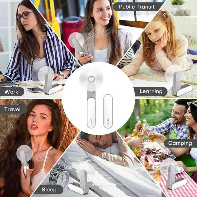 Alt view image 7 of 7 - Portable mini handheld Fan, small Rechargeable Personal Fan for 9-15 Hours Runtime, Pocket Design for Travel/Women Essentials/vacation/beach/vacation/airplane/disney