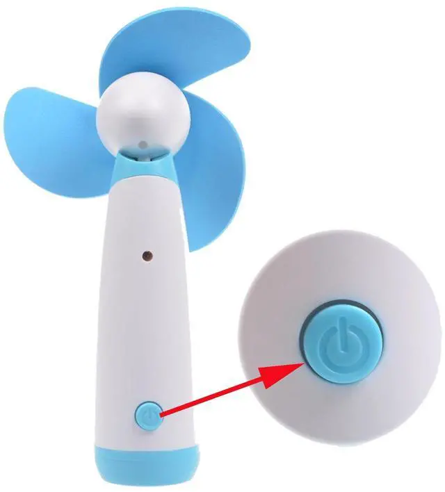 Alt view image 4 of 6 - Mini Handheld Fan Personal Fan Battery Soft Foam Blades Powered for Home and Travel 2PC Blue (2)