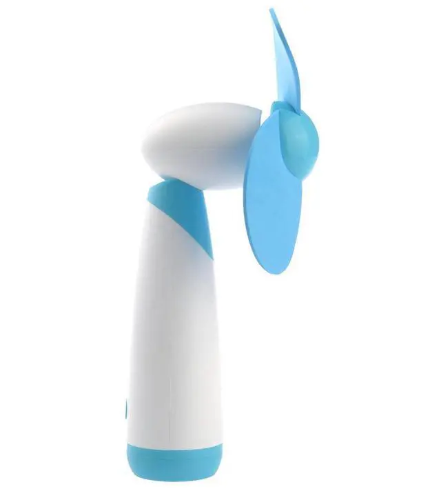 Alt view image 3 of 6 - Mini Handheld Fan Personal Fan Battery Soft Foam Blades Powered for Home and Travel 2PC Blue (2)