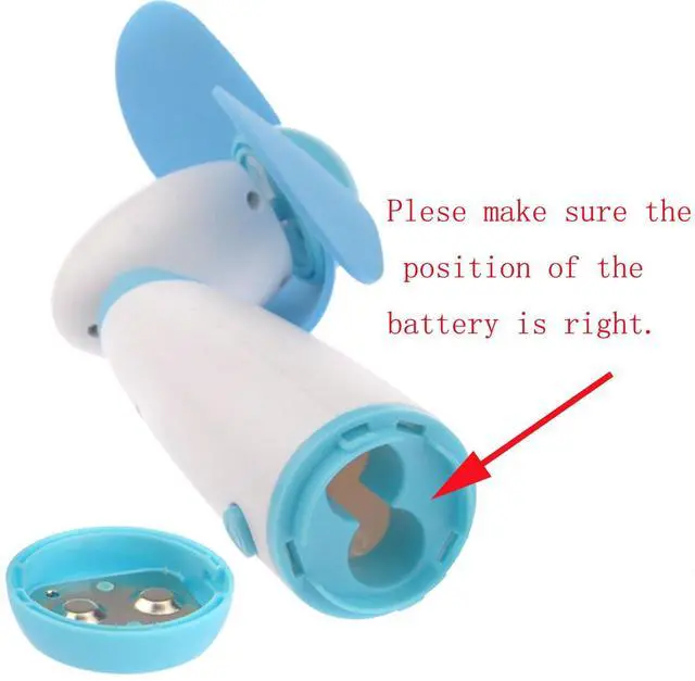 Alt view image 6 of 6 - Mini Handheld Fan Personal Fan Battery Soft Foam Blades Powered for Home and Travel 2PC Blue (2)
