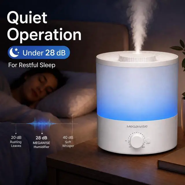 Alt view image 4 of 6 - Ultrasonic Cool Mist Humidifier SK7620 - 1.5L Capacity, Whisper-Quiet Operation, Adjustable Mist Output, Auto Shut-Off - Ideal for Home, Office, Baby Room, and Bedroom