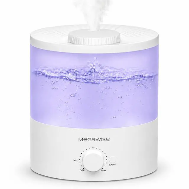Main image of Cool Mist Humidifiers for Bedroom, 2L Tank Ultra-Quiet Humidifier for Large Room, 40H Runtime with 7 Color Ambient Light, Auto Shut-Off Protection