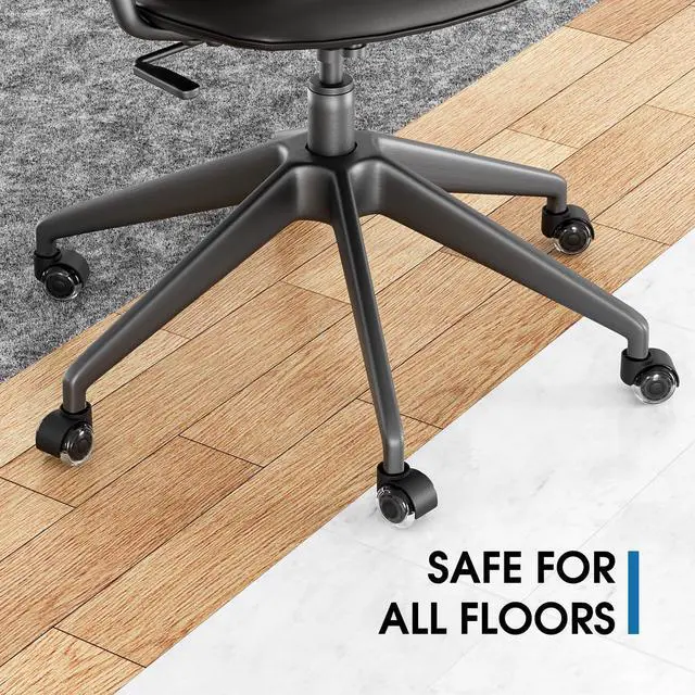 Alt view image 5 of 7 - Office Chair Wheels, 2 Inch Replacement Soft Mute Desk Caster Wheels for Work & Gaming Chair, Heavy Duty and Safe Rolling for All Floors & Hardwood, Universal Fit for 98% of Chairs, Set of 5