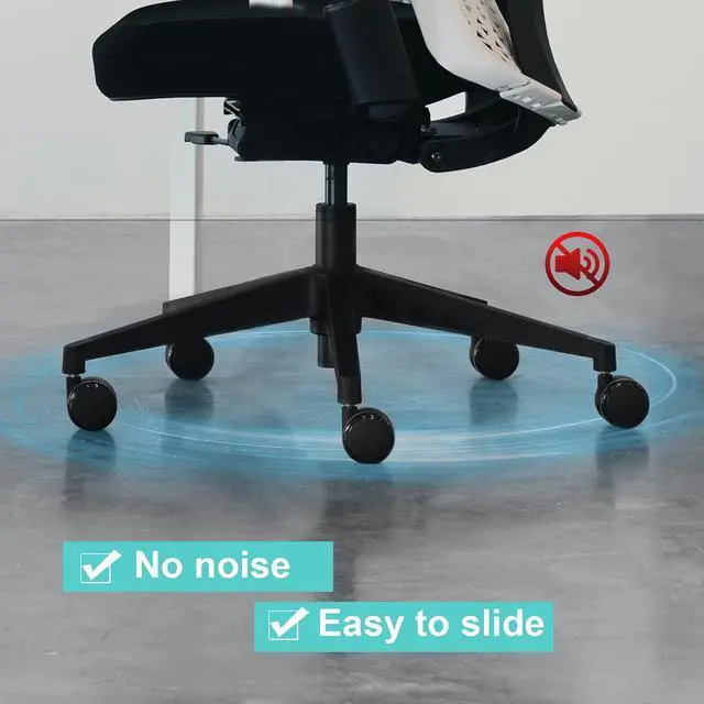 Alt view image 3 of 6 - Replacement Office Chair Wheels, Caster Desk Chair Wheels, Rolling Wheels for Office Chair, Chair Rollers Casters, Chair Casters for Hardwood Floors, 5 Set Chair Casters Safe for All Floors.