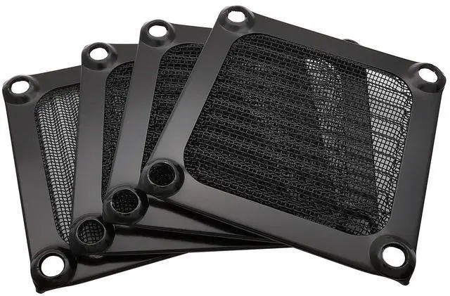 Alt view image 4 of 7 - 60mm Computer Case Fan Filter Grills with Screws, Aluminum Frame Ultra Fine Stainelss Steel Mesh, Black Color - 4 Pack