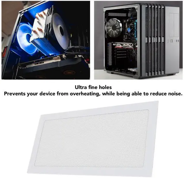 Alt view image 4 of 7 - 140x280mm PC Case Dust Mesh Filter, 2Pack PVC Mesh Filter Cover Magnet Suction Mounting Computer Case Fan Dust Filter for Power Supply Fan Vent (White)