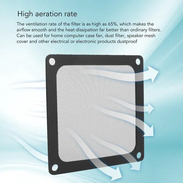 Alt view image 3 of 7 - 80mm x 80mm Computer Case Fan Dust Filter, PC Cooler Fan Dust Filter Cover Grills with Magnetic Frame, (5 Pcs)