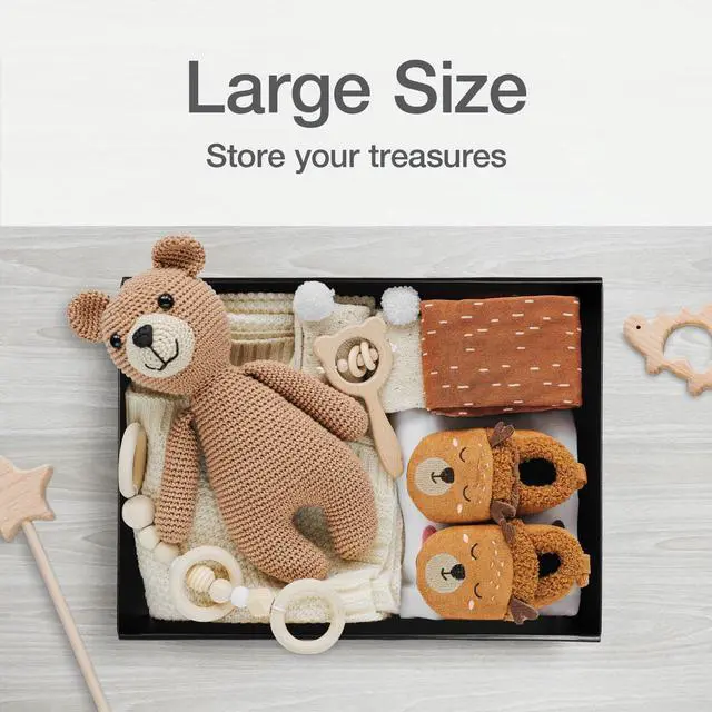 Alt view image 6 of 7 - Keepsake Box, Protective Storage Box, Home and Office Organizer, Photo Storage Box, Souvenir Organizer, Large, 16" x 12" x 4 1/4" (41787)